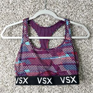 VSX Victoria Sport Sports Bra Women’s Large Purple Dot Patterned Racerback